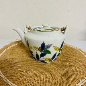 vintage japanese 庫山窯 handpainted gold trim teapot